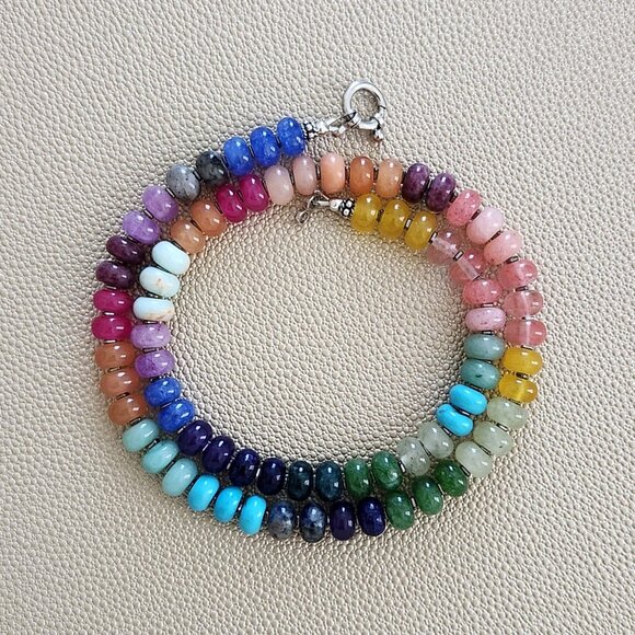 HAPPY IN HALIEWA MULTI GEMSTONE NECKLACE--19" - Picture 1 of 3